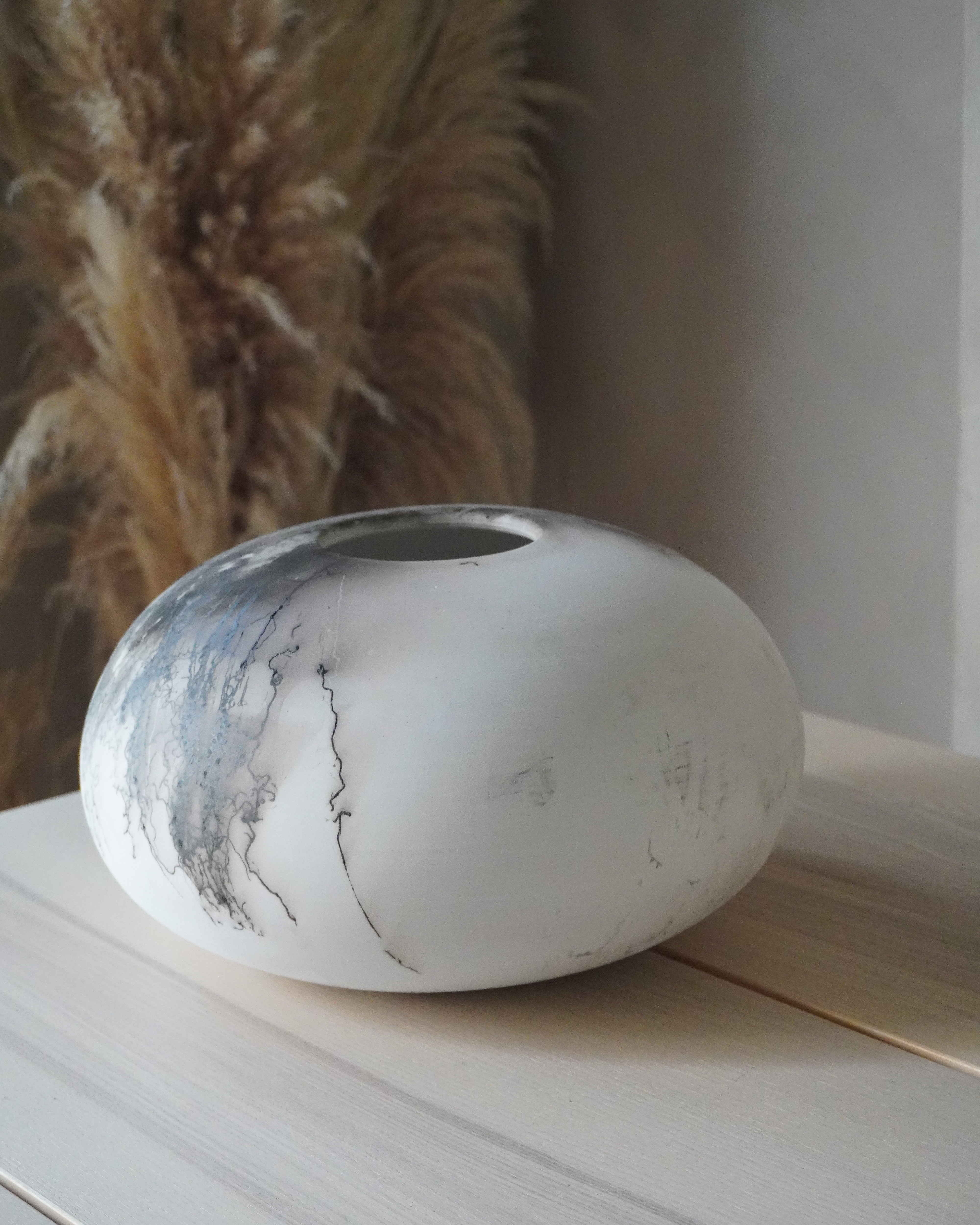 Raku Horsehair Large Vase No.1