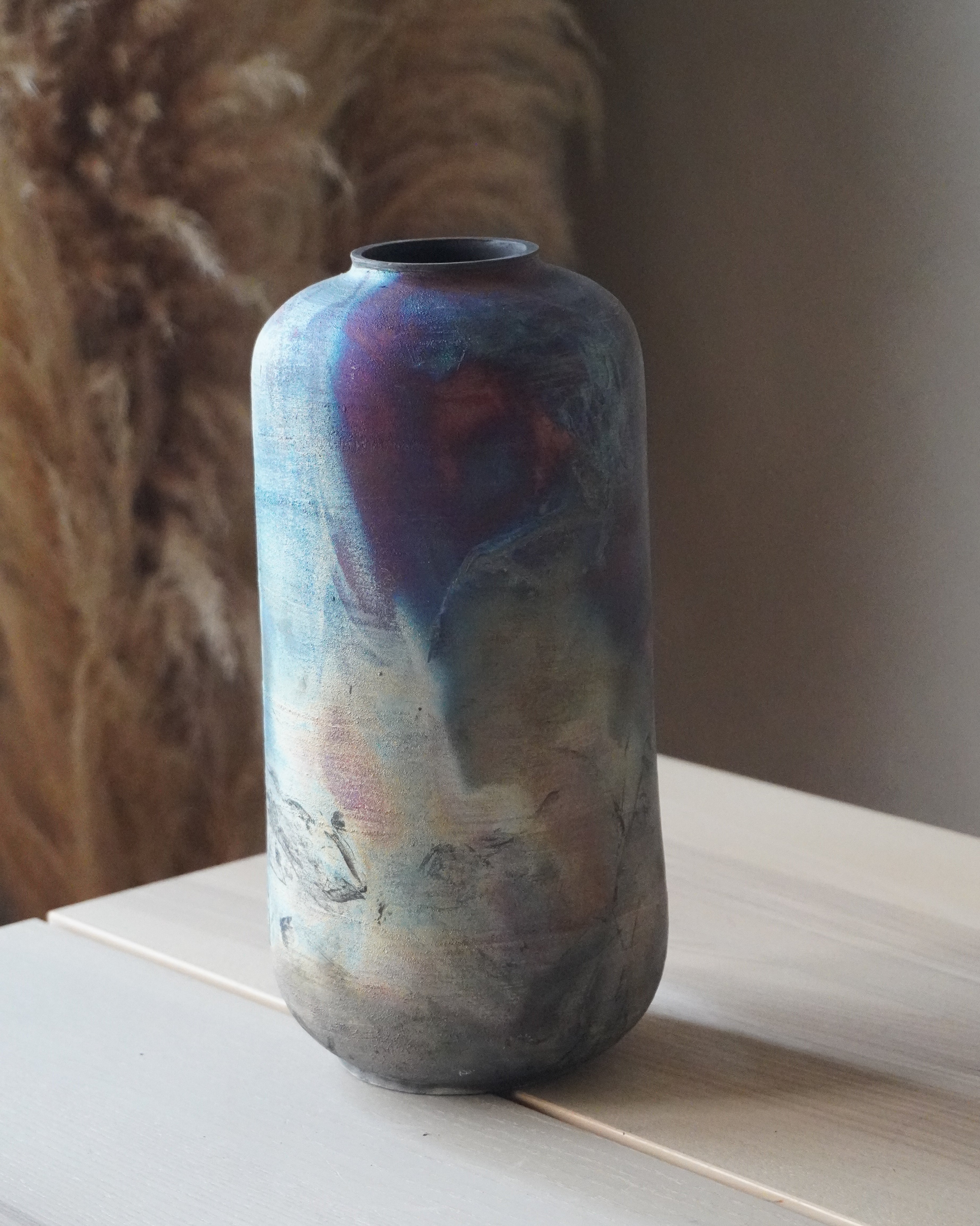 Flame Raku Large Vase No.2