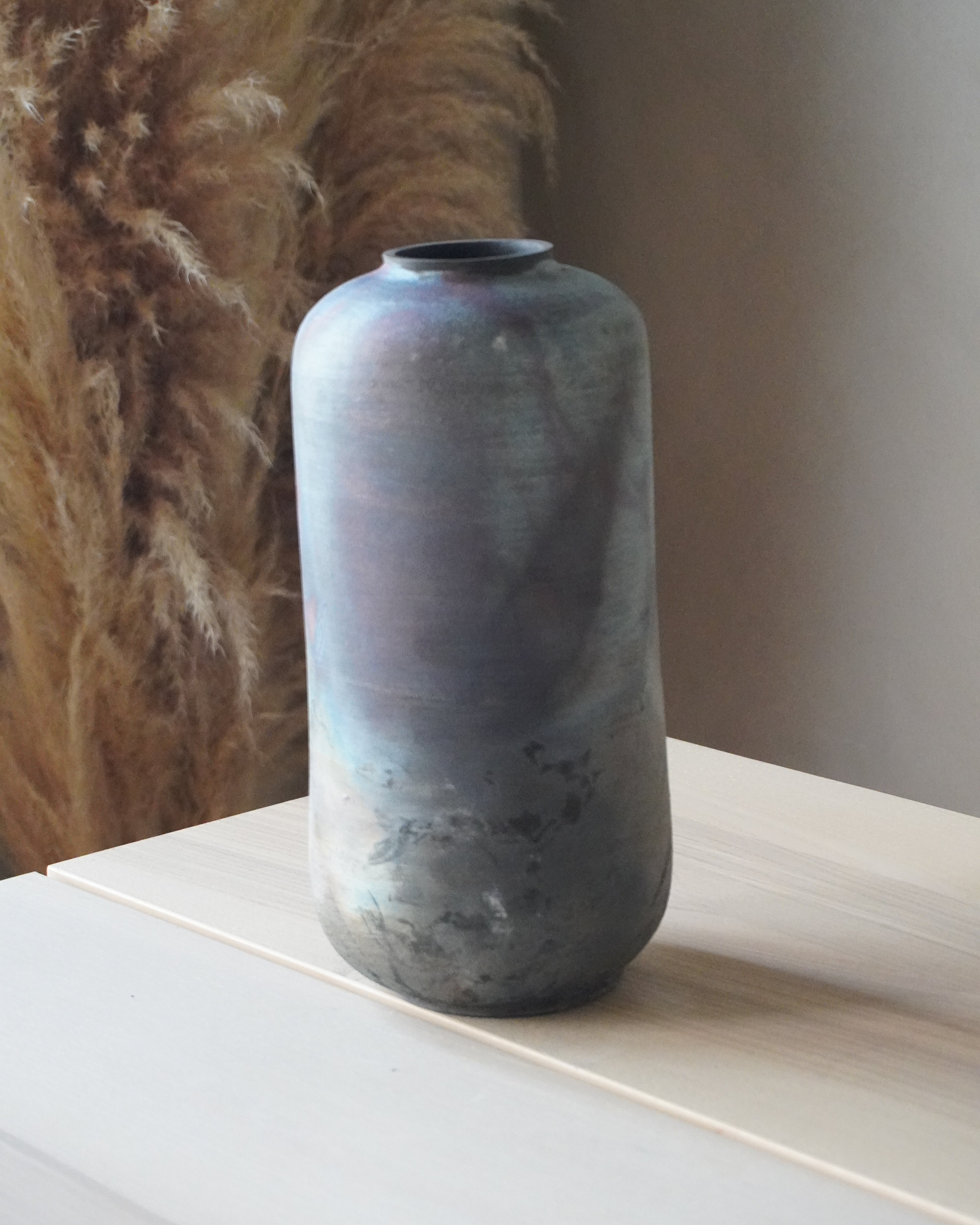 Flame Raku Large Vase No.2