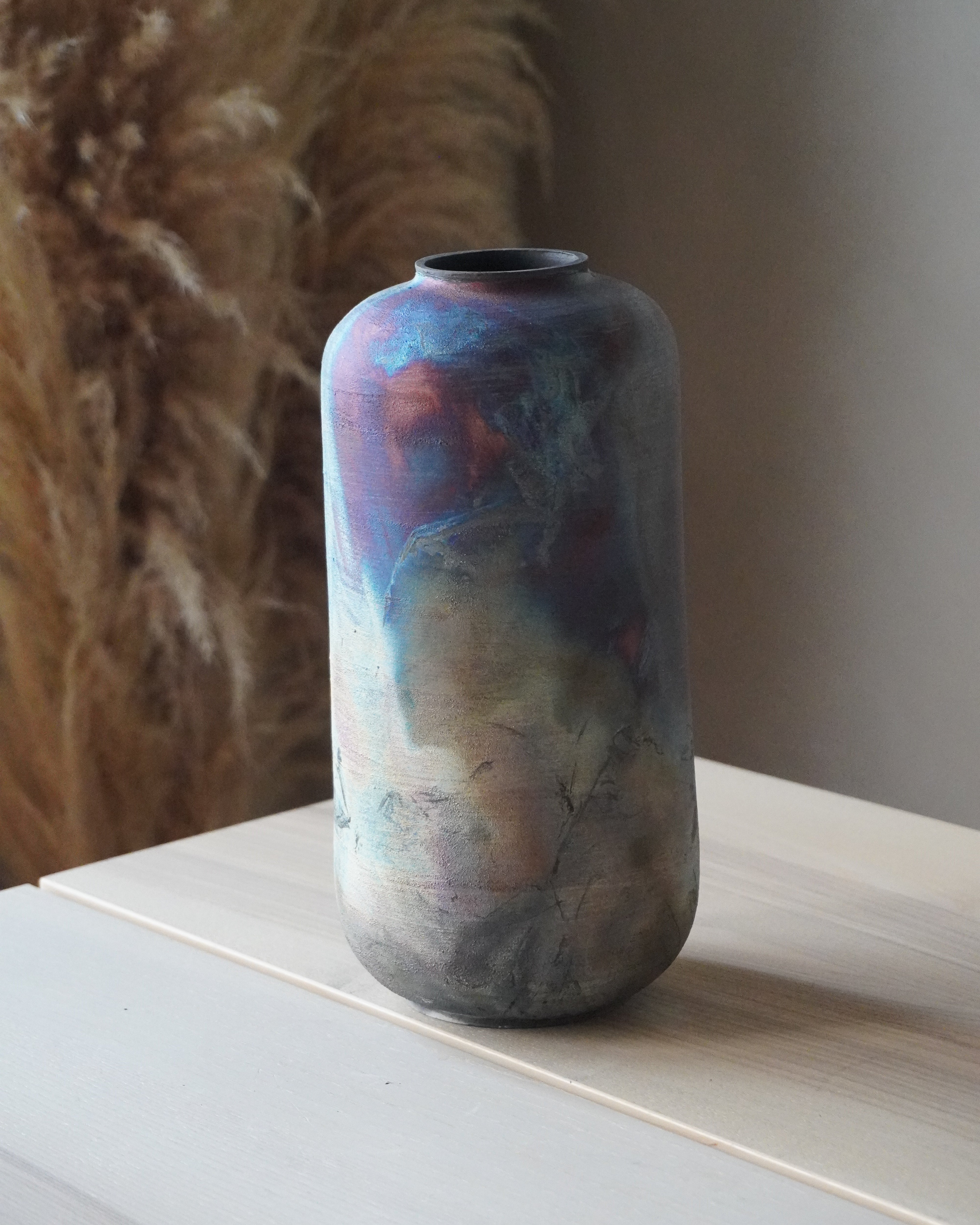 Flame Raku Large Vase No.2